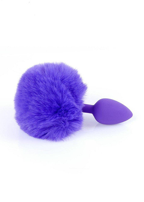 Анальна пробка - Bunny Tail Silicone Purple Plug Purple Sex Aura Київ - фото 4