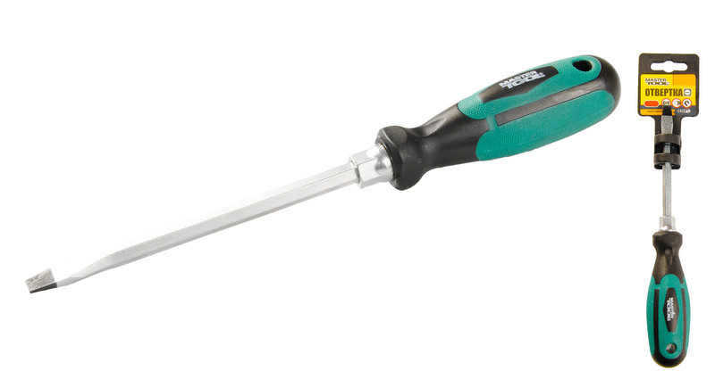MASTERTOOL Викрутка шліцева магнітна MASTERTOOL HEXAGON SL8х150 мм ручка з TPR покриттям 45-881 Киев - изображение 2
