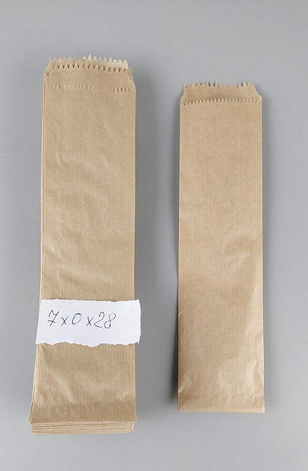 Пакет паперовий 7/0*28 коричневий (1000 шт) Харків - фото 3