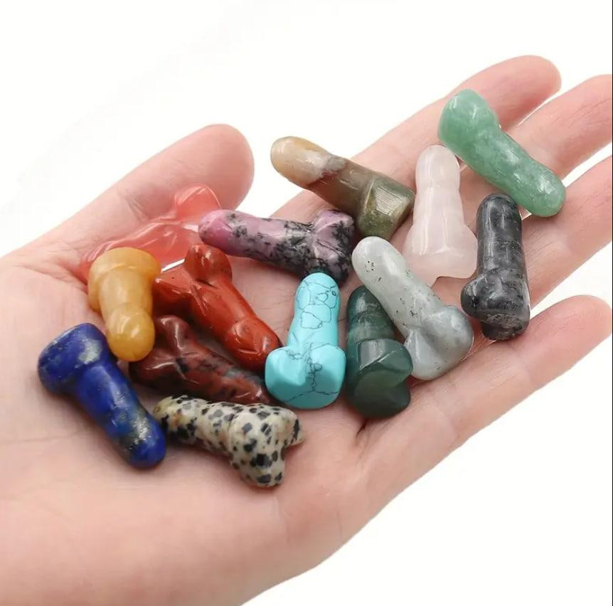 Фігурка фалоса з натурального каменю 3 см | Кам’яна міні-фігурка пеніса, декор для дому, подарунок к Київ - фото 1