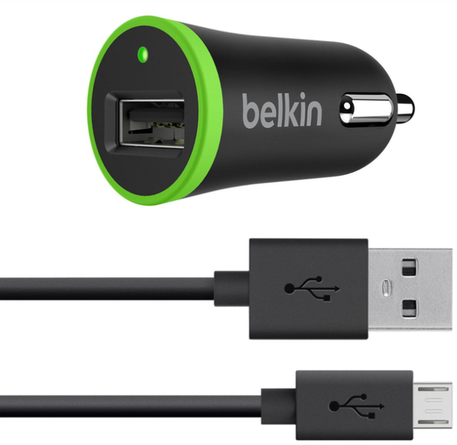 Автомобільний зарядний пристрій USB x 1 belkin, 10 WATT, 1.2 м кабель MicroUSB Дніпро - фото 1