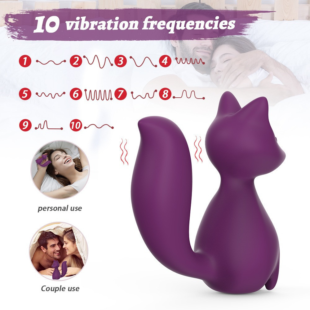 Мини-вибратор клиторальный Every Night Toys Doris в форме лисы фиолетовый, 10 режимов вибрации Sex Aura Киев - изображение 7