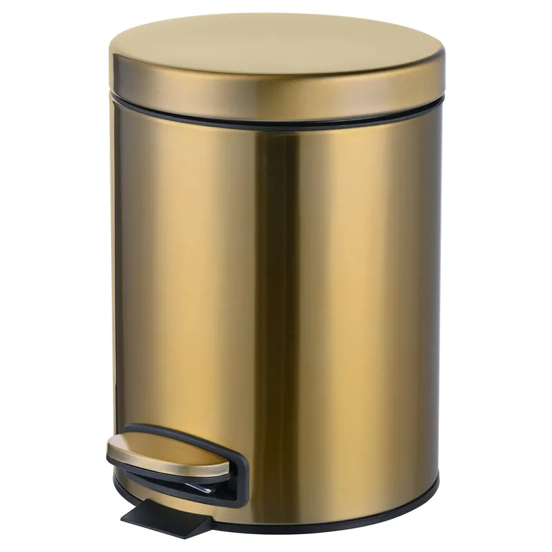 Відро для сміття з плавним закриттям кругле Mixxus Ellipse-TC0205 Brushed Gold 5л (колір матове золото) (MI8400)   ( 27406 ) Харків - фото 1