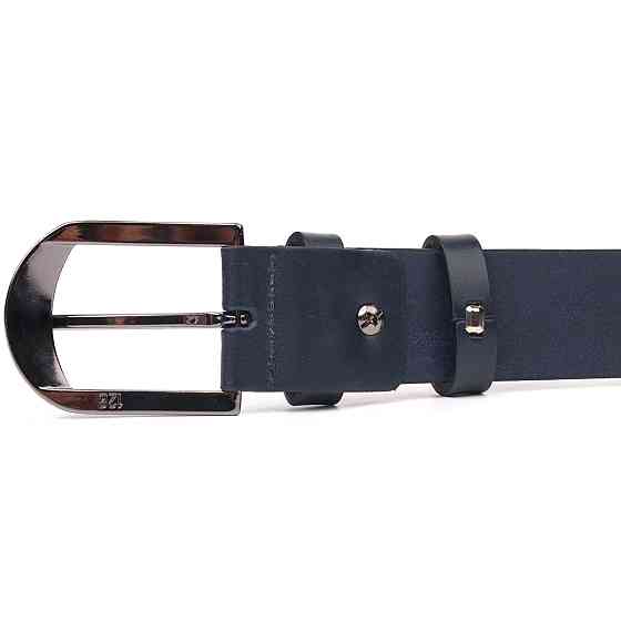 Добротный мужской ремень под брюки из натуральной кожи Grande Pelle 21453 Синий Киев