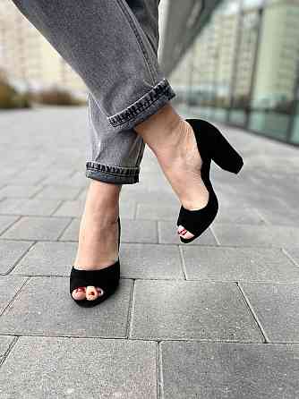 Туфлі жіночі SEE SEVEN чорні натуральна замша каблук 10 см (288/9534) Коломыя