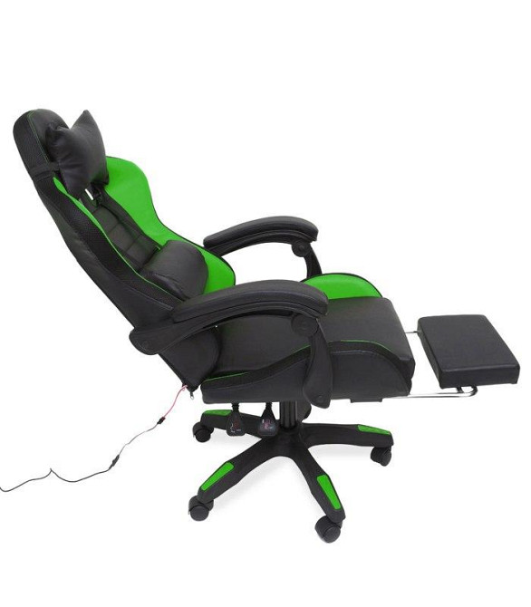 Крісло геймерське комп'ютерне з підсвіткою ігрове ергономічне посилене з функцією масажу та підставкою для Синій Львів - фото 5