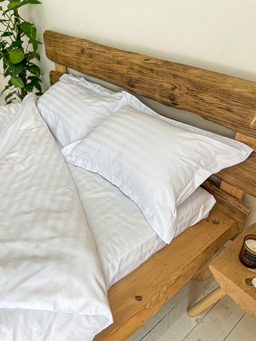 Комплект постільної білизни Ideal Textile страйп-сатин двоспальний євро смужка 2 см (56860553) Чернівці - фото 3