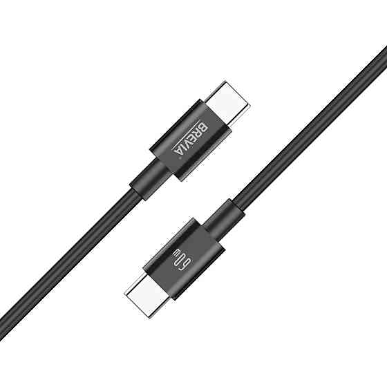 Кабель Brevia Type-C to Type-C 60W 1м, чорний box (55100BCCC1) Львів