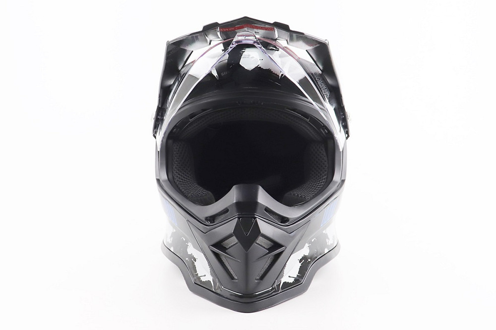 Шолом кросовий/ендуро/АТV зі склом BLD-819-7 L (59-60см), ЧОРНИЙ/СІРО-СИНІЙ Київ - фото 5