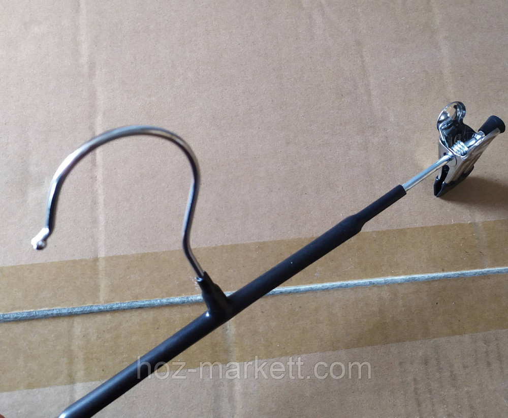 Плічка вішалки (тремпеля) брючні хромовані в силіконі з прищіпками чорні 35 см 10 шт. в уп Харків - фото 5