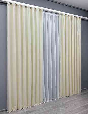 Комплект готових штор VR-Textil Мікровелюр Petek № 1830ш Молочний 200х290 см 2 шт (32-150) Київ