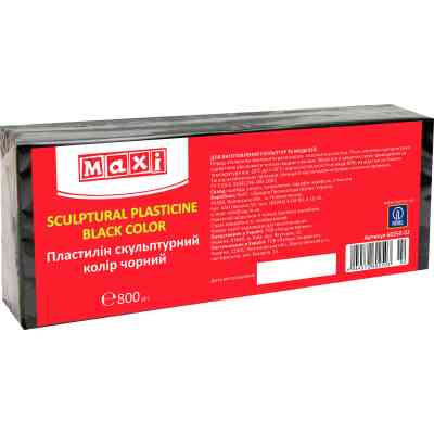 Пластилин Maxi скульптурный черный 800 г (MX60250-02) Винница