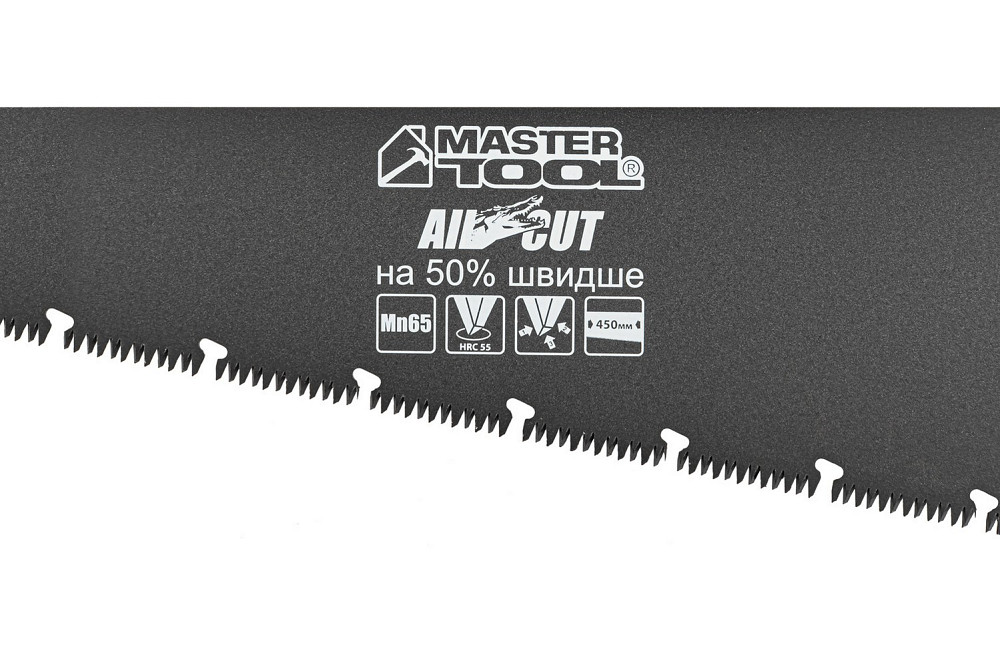MASTERTOOL Ножівка столярна MASTERTOOL BLACK ALLIGATOR 450 мм 9TPI MAX CUT загартований зуб 3-D Киев - изображение 2