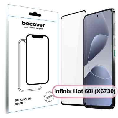 Стекло защитное BeCover Infinix Hot 60i (X6730) Black (713730) Винница