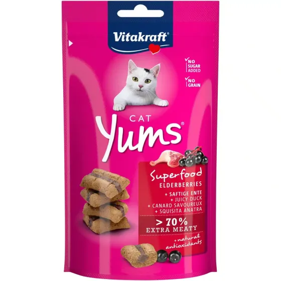 Мягкое лакомство для кошек Витакрафт Vitakraft Yums закуски с уткой и бузиной, 40 г Винница