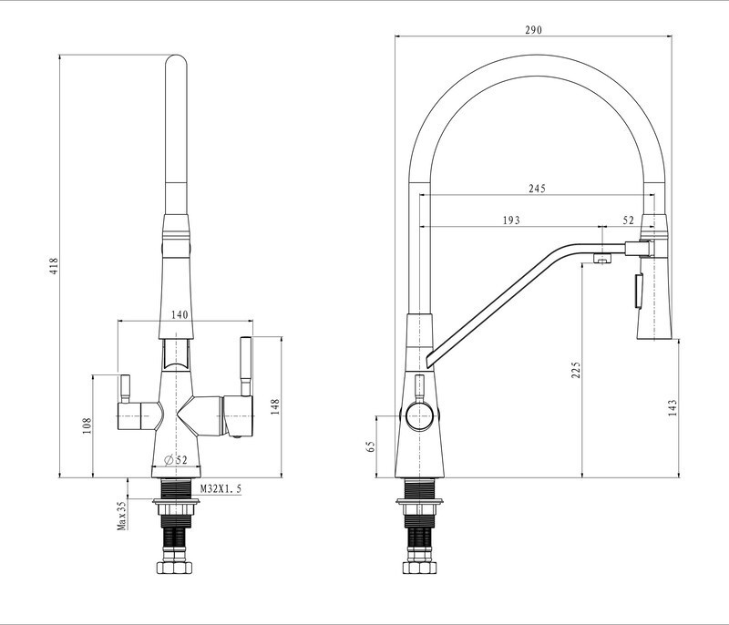 Кухонний змішувач Mixxus Premium Magnet 021 SS COLOR REFL.GREY MI6976 Харків - фото 2