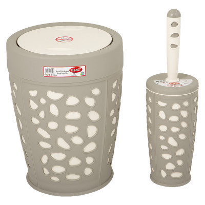 Набір для ванної кімнати Planet Household Stone 2 предмети сірий з кремовим (6868) Вінниця - фото 1