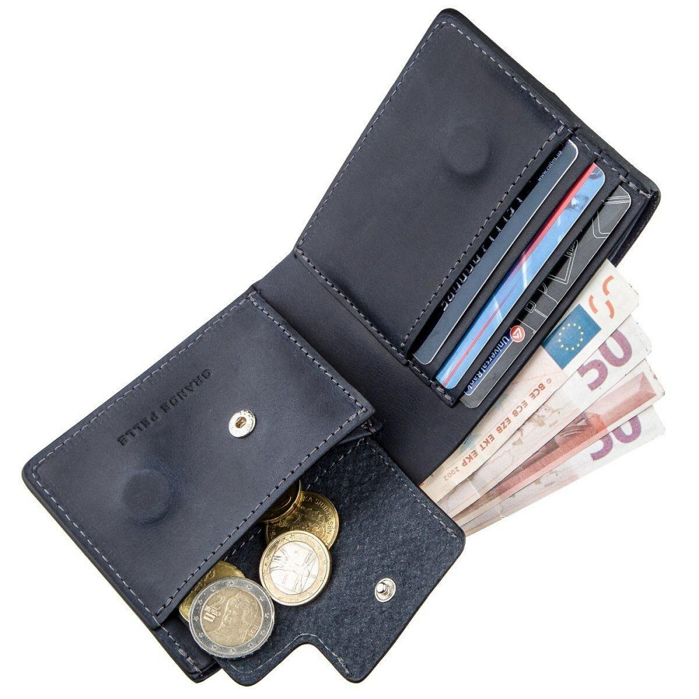 Компактне портмоне унісекс на магніті GRANDE PELLE 11209 Синє Київ - фото 1