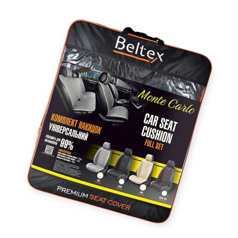 Накидки на сиденье beltex monte carlo (перед+зад) соты черно-красные Мукачево - изображение 8