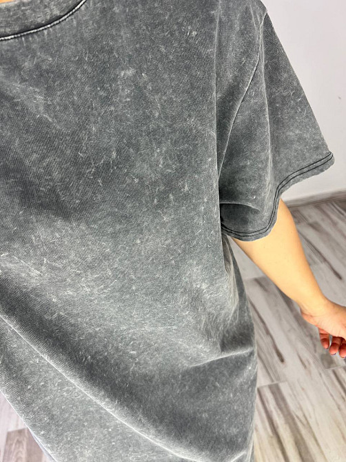 Платье-футболка женское A-N 2666-1 тай-дай оверсайз, серый, one size Киев - изображение 13