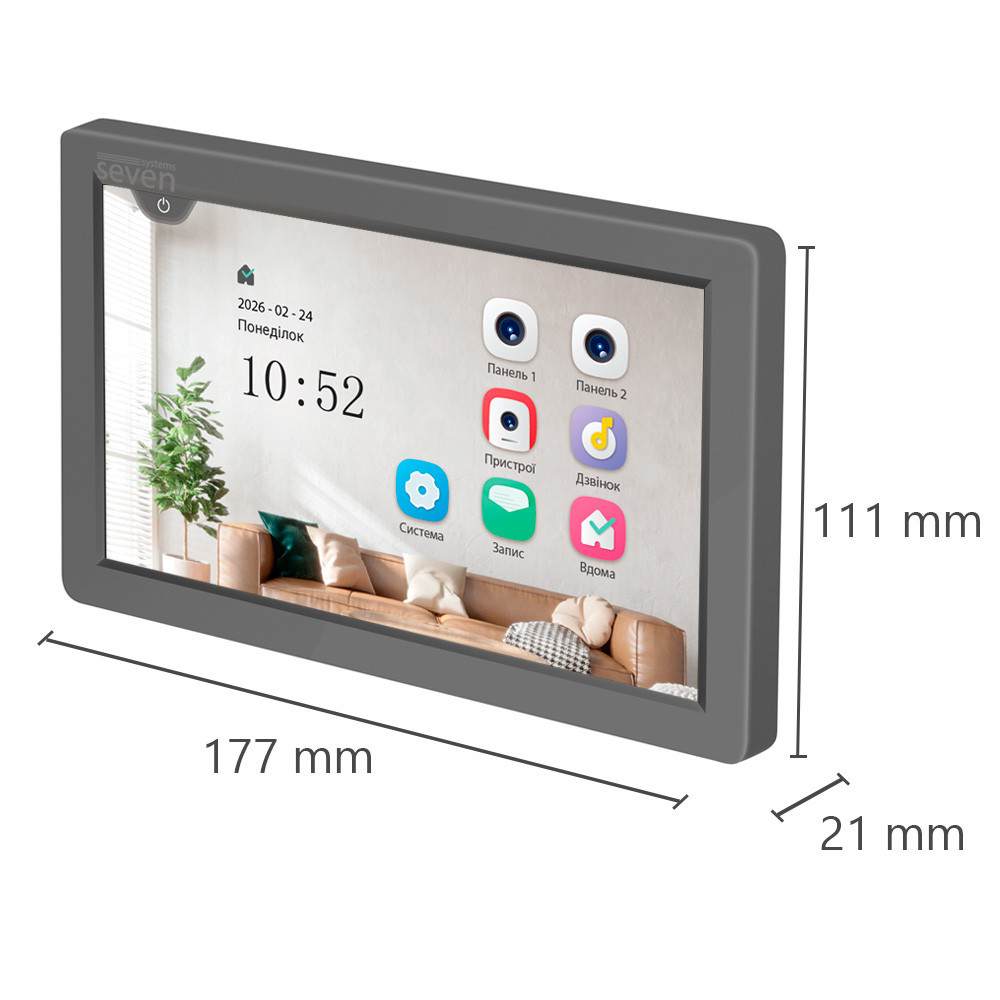 Відеодомофон 7 дюймів SEVEN DP-7570 FHD IPS grey Київ - фото 11
