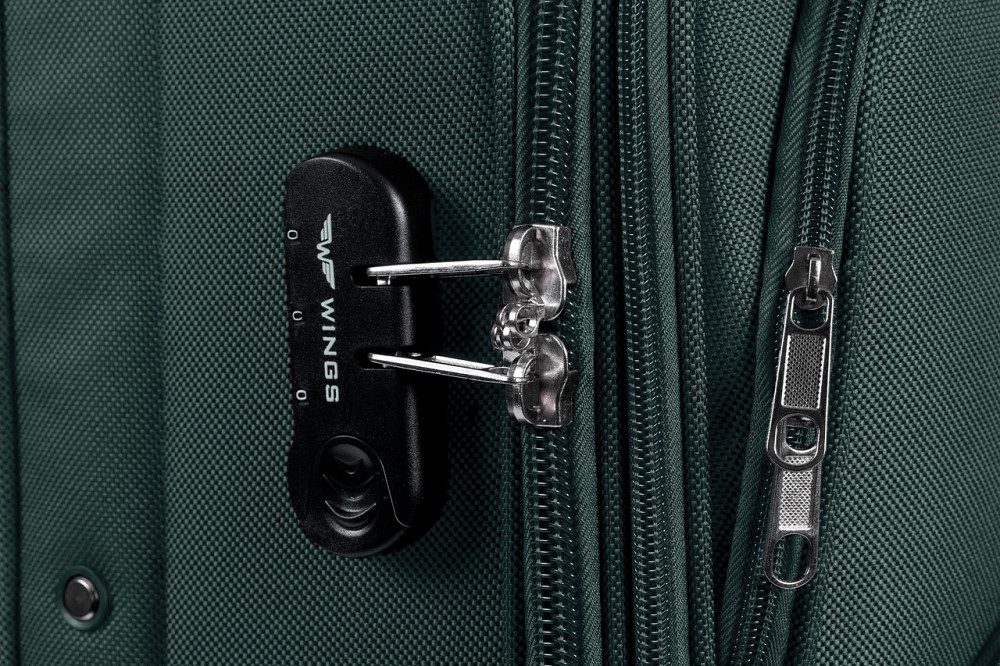 Валіза тканинна WINGS 6802 велика 75 см зелена 4 колеса Київ - фото 4