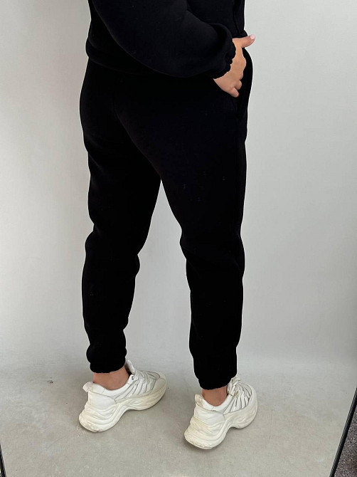 Флісовий спортивний костюм зі змійкою Чорний XL-2XL Харків - фото 3