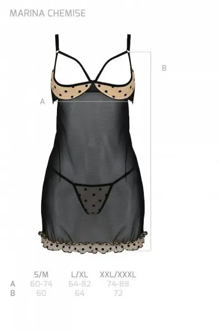 Пеньюар MARINA CHEMISE beige XXL/XXXL - Passion Львов - изображение 5