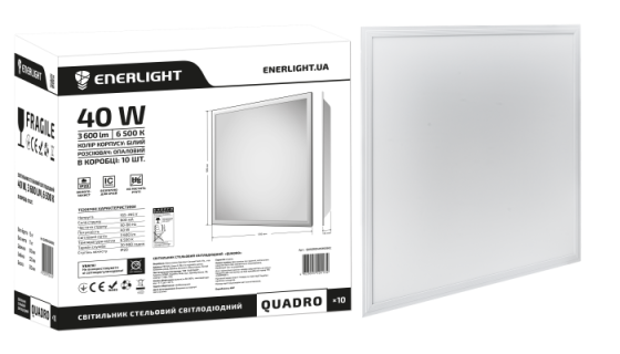 Cвітильник стельовий ENERLIGHT QUADRO 40Вт 6500К ОР Рівне