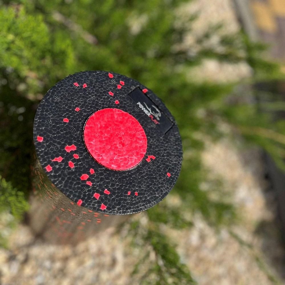 Масажний ролик (роллер) гладкий PowerPlay PP-4348 2 in 1 EPP Foam Roller Чорно/Червоний (33x14см.) Кам'янське - фото 7