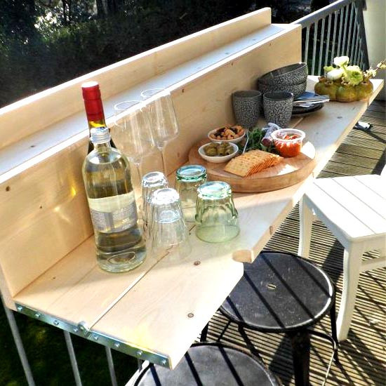 Подвесной балконный столик 