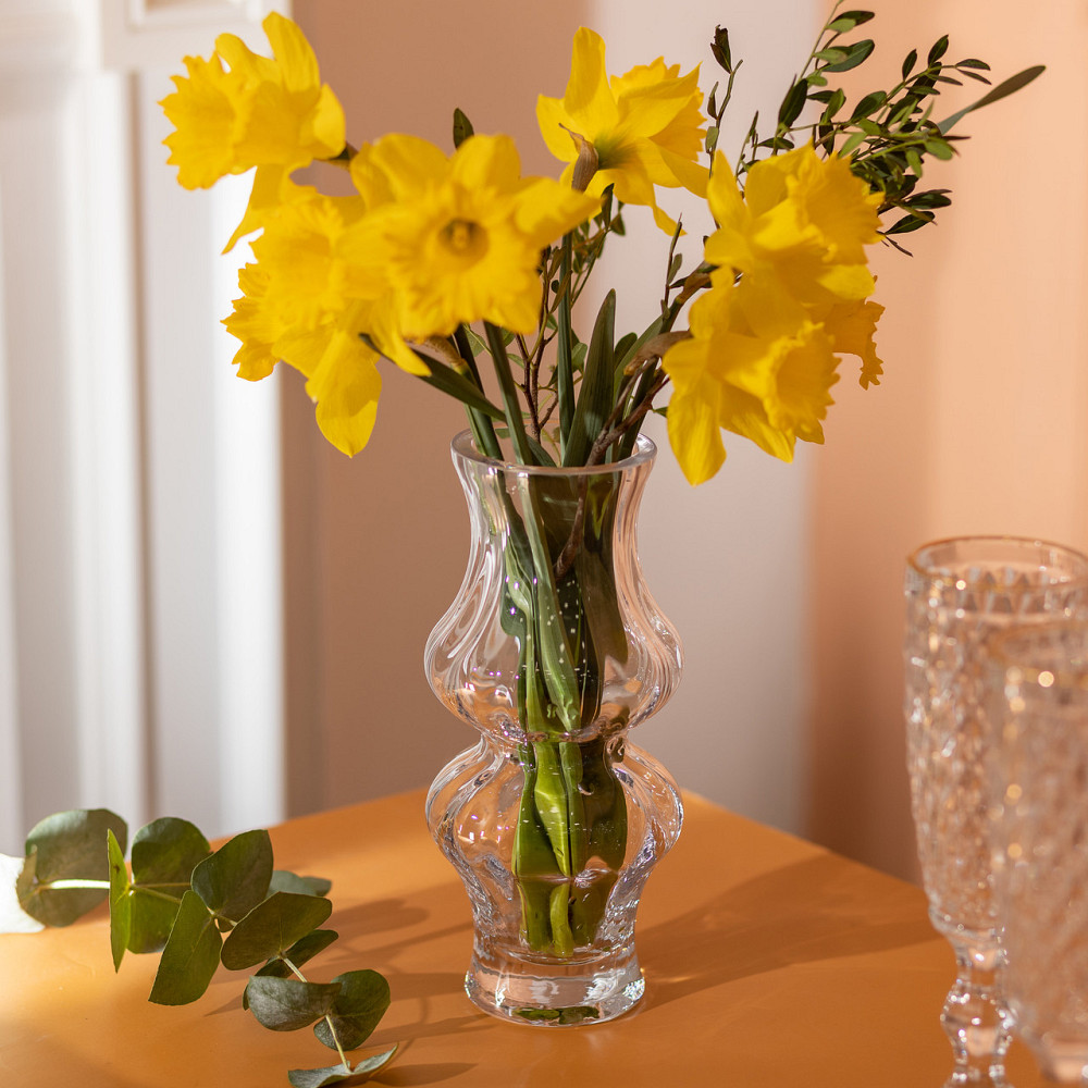 Flower Season Скляна ваза для квітів прозора 20.5 см декоративна для дому та інтер'єру + Коломия - фото 4