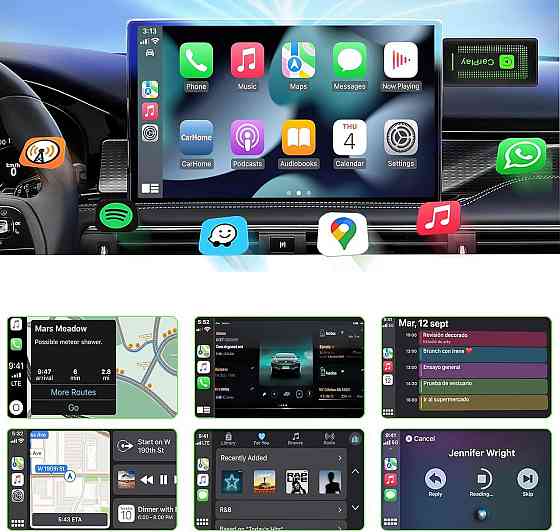 Бездротовий адаптер CarPlay Lyssiefeel, USB-A USB-C, для авто з дротовим CarPlay, карплей для iPhone Київ