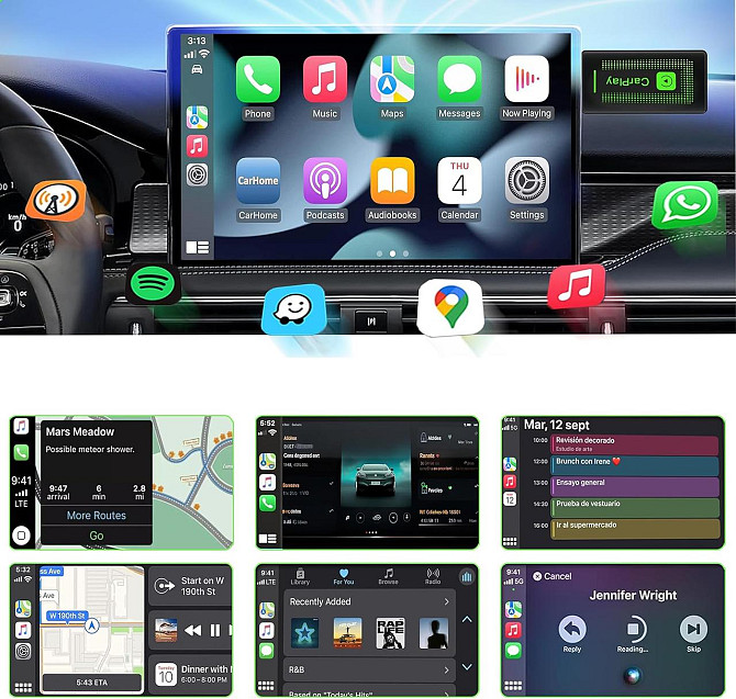 Беспроводной адаптер CarPlay Lyssiefeel, USB-A USB-C, для авто с проводным CarPlay, карплей для iPho Киев - изображение 5