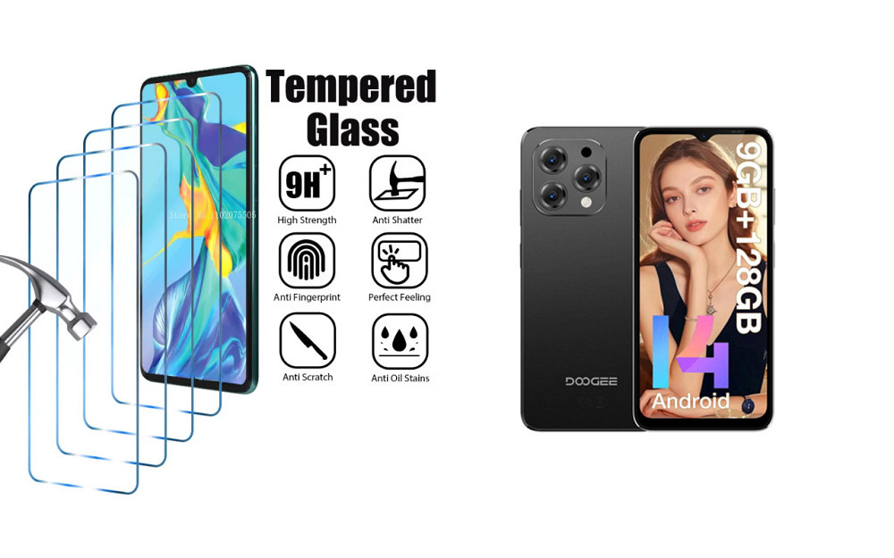 Защитное стекло ArmorGlass для DOOGEE N55, N55 Plus, N55 Pro – устойчивое к царапинам и ударам Киев - изображение 1