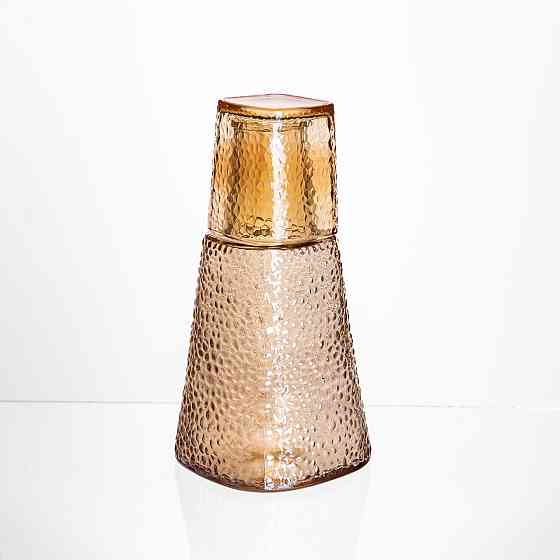 Глечик 1 літр зі склянкою 1 (шт) 200 (мл) графин для компоту соку води лимонаду глечик для напоїв Коричневий HP-19-PYF-4 Київ