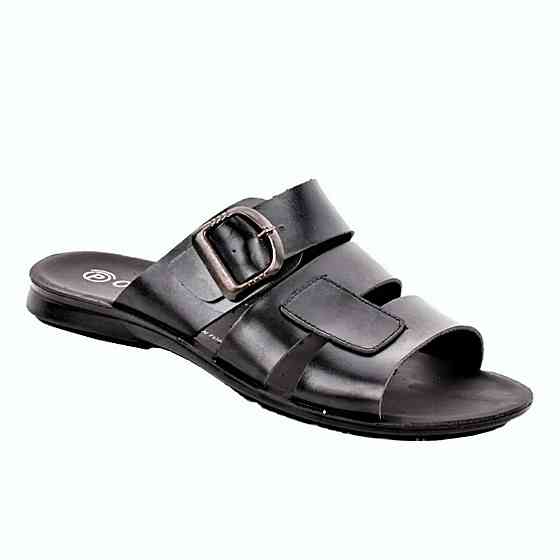 Чоловічі Шльопанці Тапочки Сланці Чорні Шкіряні (розміри: 41,42,43,44) Дніпро