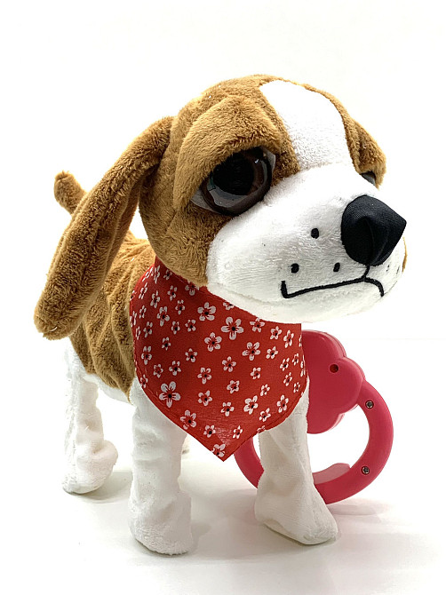 Собачка інтерактивна Limo Toy на повідку ходить махає хвостиком Коричнева з білим (M 4879 I UA) Чернигов - изображение 4