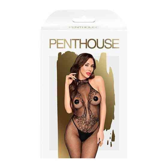 Бодістокінг з високим мереживним коміром Penthouse - First Lady Black XL Sex Aura Київ