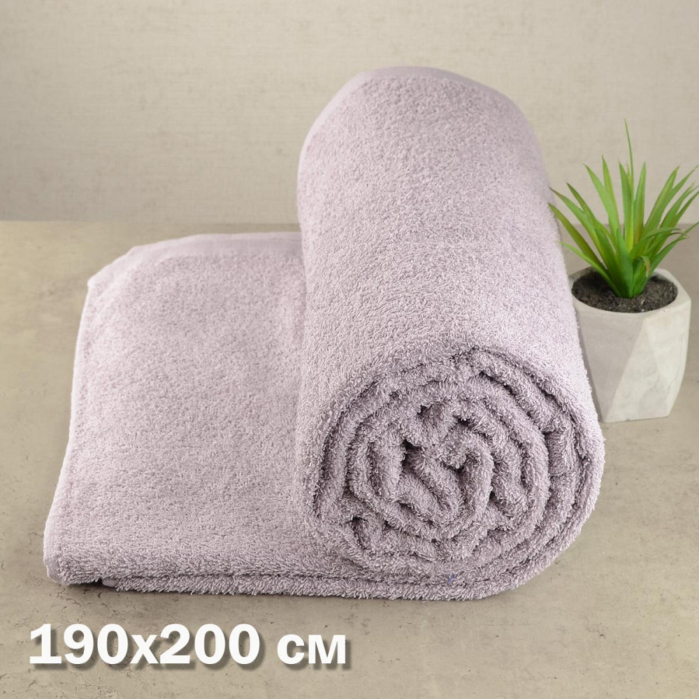 Простирадло махрове GM TEXTILE 190х200см 400г/м2 (Світло-Лавандовий) Суми - фото 1