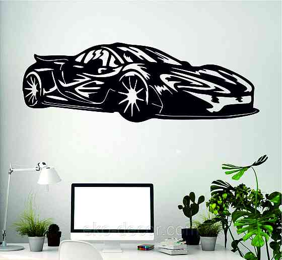 Декоративное настенное Панно «Машина» Декор на стену 70*52 см, Черный Киев