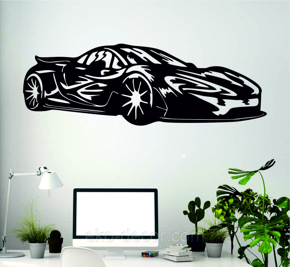 Декоративное настенное Панно «Машина» Декор на стену 70*52 см, Черный Киев - изображение 3