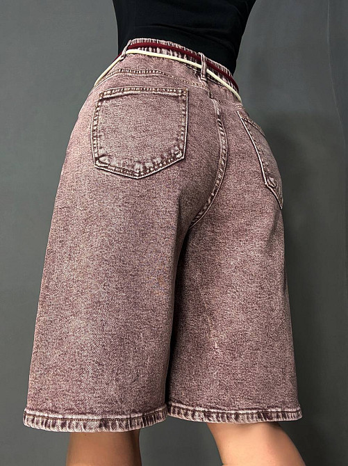 Шорты женские Liana джинсовые 4-053 бермуды с резинкой на талии и поясом большие размеры коричневые, коричневый, З4, 34, 95 см, 122 см Киев - изображение 13