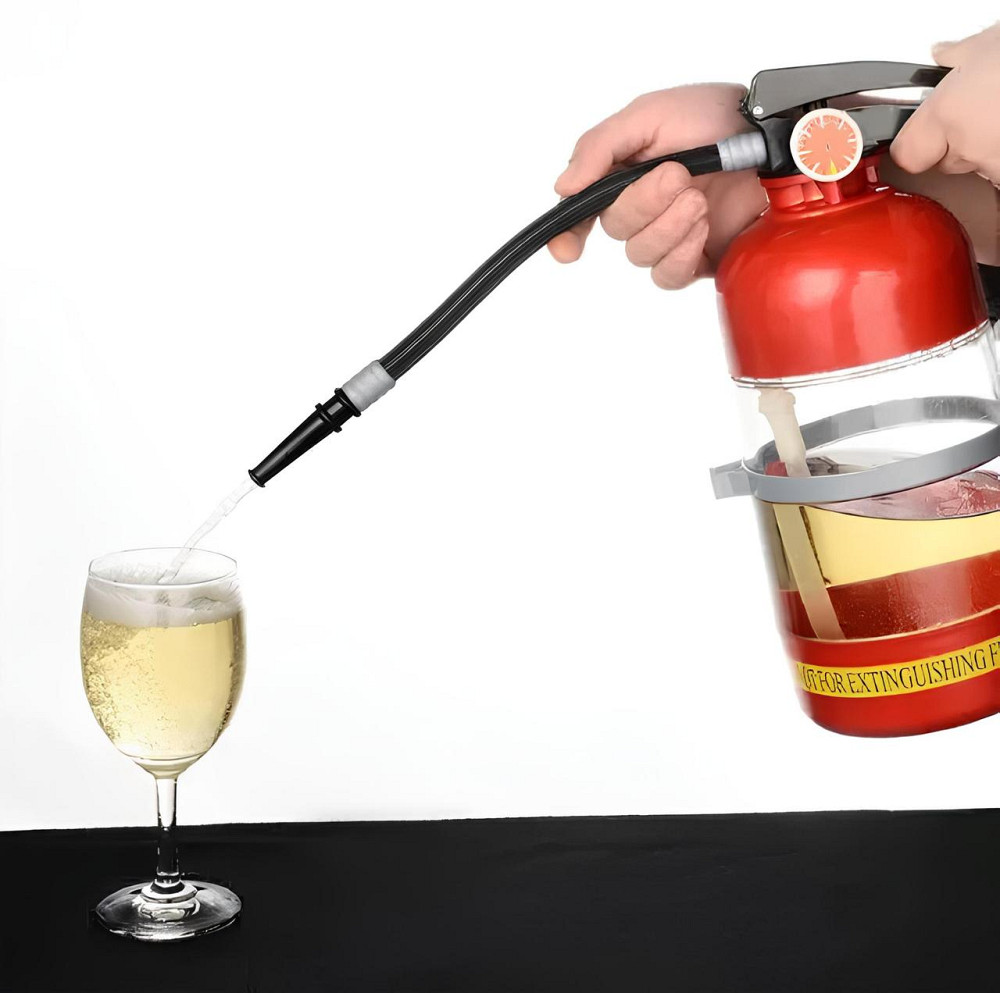 Резервуар RESTEQ для коктейлей в виде огнетушителя — емкость 1,5 л для алкоголя и напитков, штоф-диспенсер для виски, пива и сока Киев - изображение 8