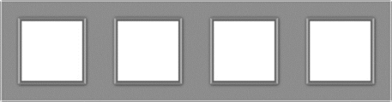 LIVOLO Рамка 4-постова LIVOLO, загартоване скло, сіра, 294×80 мм (VL-P7E/E/E/E-8I) Коломия