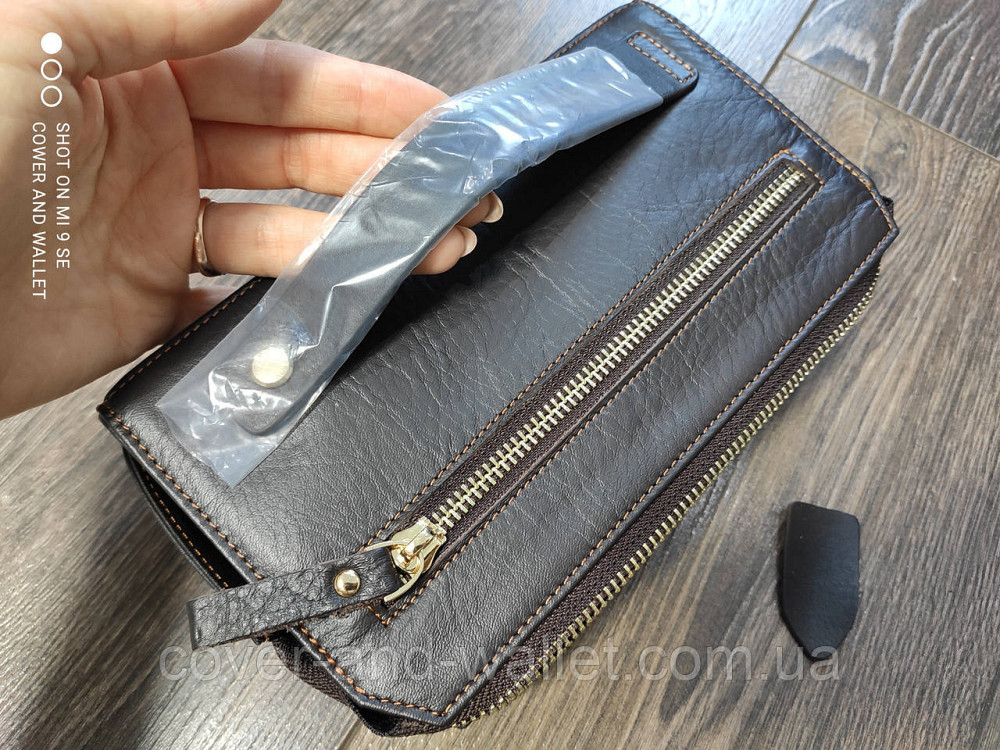 Солидный мужской клатч из натуральной кожи на молнии Marco Coverna MC 8739-3 Black Киев - изображение 5