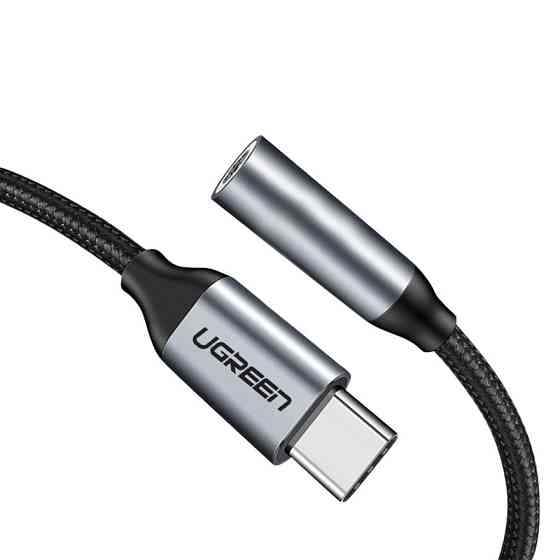 Переходник USB Type C на 3.5 мм Ugreen для наушников, гарнитуры AV142 (Сребристый) Николаев