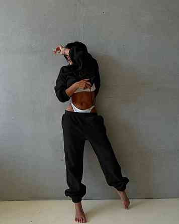 Жіночий теплий костюм-двійка: кофта та штани двосторонній фліс «Полар» Чорний, 42/44 Одеса