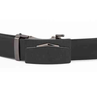 Ремень Vintage Мужской c матовой зернистой вставкой на пряжке Черный (20333) Винница