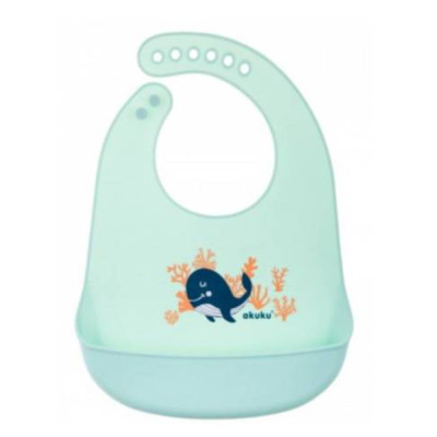 Нагрудничок Akuku силіконовий Кит (A0505) Вінниця - фото 1